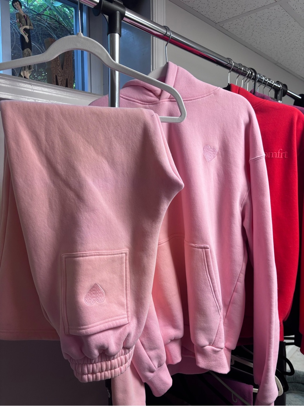 Limited Edition Love Hoodie and Sweat Set - Cozy Heart Embroidered Loungewear